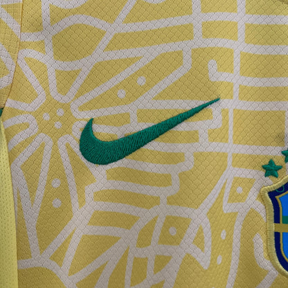 Brazil 2024 Home Jersey Kids