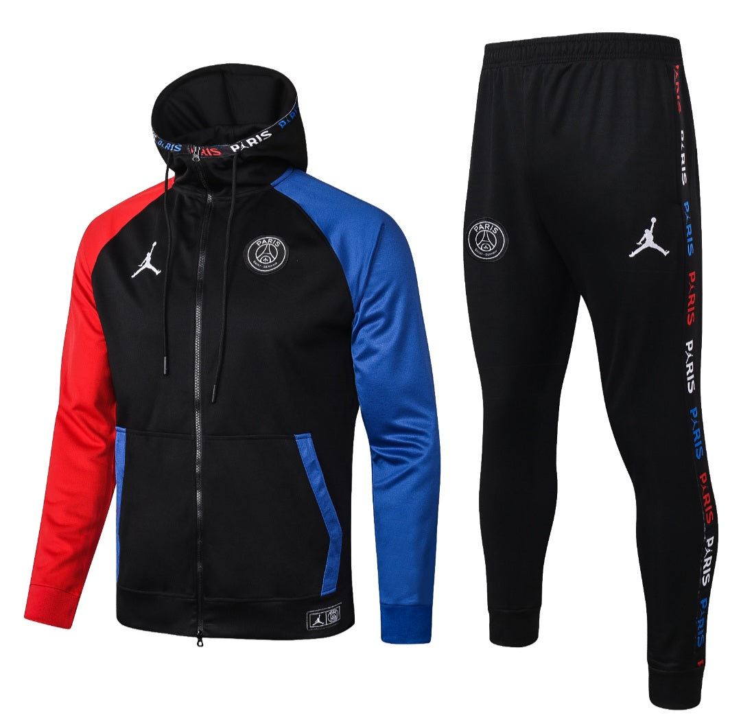 Paris Saint Germain Black and Blue x Red Tracksuit