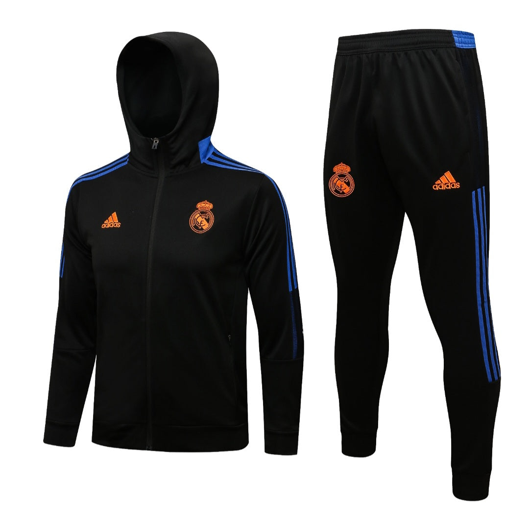 Real Madrid Black and Orange Tracksuit