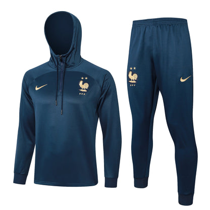 France Dark Blue and Gold Tracksuit