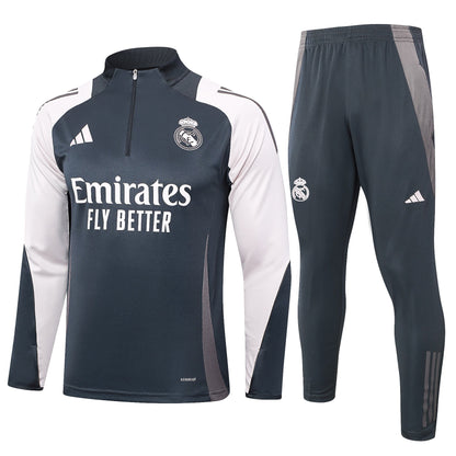 Real Madrid Dark Blue And White Tracksuit