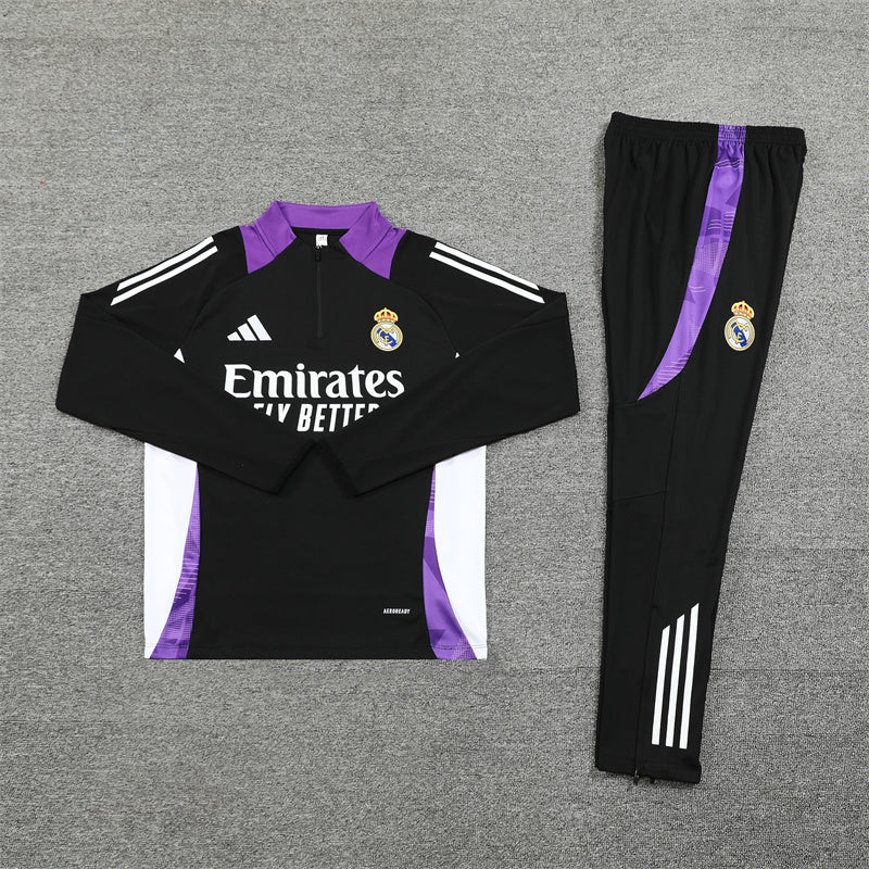 Real Madrid Black and Purple Tracksuit